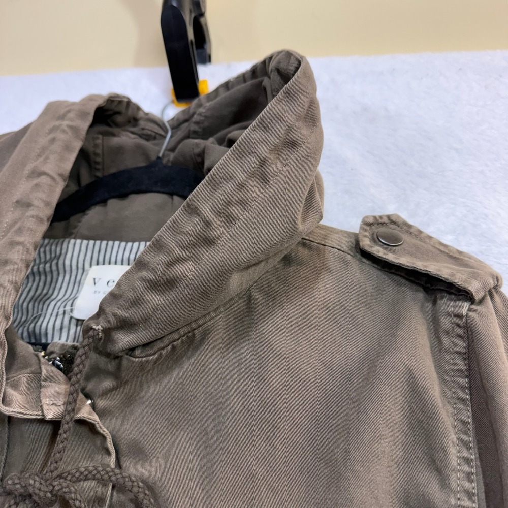 Velvet Graham Spencer M Olive Green Utility Anorak Jacket Hooded Drawstring Fall - Picture 2 of 10